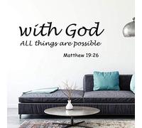 Alvinlite Pegatinas de Pared con Dios - Palabras de la Biblia Cita Decoración de Pared Arte Decoración extraíble para el hogar