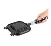 Alvinlite Sandwichera Caliente, para Estufas De Gas, A La Parrilla Crujiente, Simple, Aluminio, 14.4" X 6.3" X 1.4" (Largo X Ancho X Alto) (36.5 X 16 X 3.5 Cm), Negro, Exterior, Camping