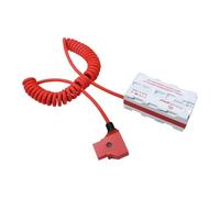Alvins - Batería simulada NP-F de doble cara a cable de alimentación trenzado ultra flexible en espiral para Atomos Ninja V, Atomos Shogun|SmallHD 702, para Sony NP-F550|F570|F770|F970, rojo