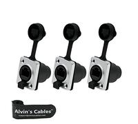 Alvin's Cables 3 Pcs RJ45 Conector Acoplador Impermeable IP65 Montaje en Panel Ethernet RJ45 Negro