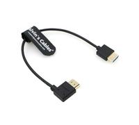 Alvin's Cables 8K 2.1 Cable HDMI Alta Velocidad para Atomos Ninja V Monitor Recto a Ángulo Izquierdo Cable HDMI para Z CAM E2, para Sony FS5| FS7| A7S3 Cámaras 10 Pulgadas | 25CM