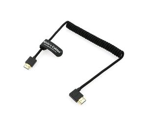 Alvin's Cables 8K 2.1 HDMI Cable trenzado en espiral recto a ángulo izquierdo de alta velocidad para Atomos Ninja V, Portkeys BM5, para monitor Feelworld, para Canon C300, Z CAM E2, para cámaras Sony