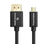 Alvin's Cables 8K 2.1 Micro HDMI a HDMI Cable enrollado para Atomos Ninja V, 8K@60Hz 4K@60Hz Cable HDMI de alta velocidad para Sony A7RIII A7II A7M3, para Fujifilm X-T4 X-T3, invadido Black Black