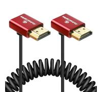 Alvin's Cables 8K HDMI Cable 2.1 48Gbps de alta velocidad φ2.4mm Ultra-teñido HDMI 8K@60Hz 4K@120Hz para Sony A7 A9, BMPCC, para Canon C70, para Atomos Ninja, para SmallHD, Up Up Angle Coild Cable