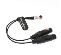 Alvin's Cables Cable de Entrada de Audio XLR Breakout para Atomos Shogun Monitor Recorder ángulo Recto 10 Pines Macho a Doble XLR 3 Pines Hembra