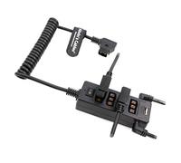 Alvin's Cables Cable Divisor D-Tap con Interruptor de Alimentación, Conector D-Tap a 4 Hembras D Tap 2 DC USB para Batería de Montaje en V para ARRI/Red/LCD, luz de Vídeo LED