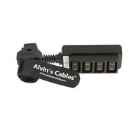 Alvin's Cables Cable Divisor Dtap Splitter de alimentacion ultracorto, Macho Dtap a 4 Puertos Hembra Dtap para cámaras ARRI Red, TILTA, Steadicam, bateria IDX
