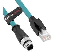 Alvin's Cables Cable Ethernet M12 A-Code 8 pines macho a RJ45 Cat6a blindado para dispositivos de red de automatización industrial, cadena de arrastre alta flexibilidad 1 m verde