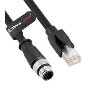 Alvin's Cables Cable Ethernet M12 A-Code de 8 pines macho a RJ45 Cat6a blindado para dispositivos de red de automatización industrial, cadena de arrastre de alta flexibilidad de 8 m