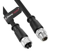 Alvin's Cables Cable Ethernet M12 X-Code de 8 pines macho a hembra Cat6a blindado para cámara industrial Cognex Basler Keyence, cadena de arrastre de alta flexibilidad de 1 m