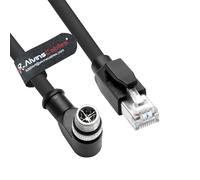 Alvin's Cables Cable Ethernet M12 X-Code de 8 pines macho a RJ45 para cámara Cognex Keyence, cable Cat6a de alta flexibilidad para automatización industrial, módulo de bus de campo, robótica, ángulo