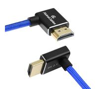 Alvin's Cables Cable HDMI 2.1 8K 48Gbps 8K@60Hz 4K@120Hz Cable en espiral trenzado de alta velocidad para Sony FS5 FS7,BMPCC,Canon C300 C500,Atomos Ninja,Feelworld, ángulo de derecha a hacia arriba