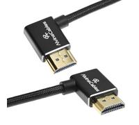 Alvin's Cables Cable HDMI 2.1 8K@60Hz 4K@120Hz de alta velocidad para monitor Atomos Ninja, cable trenzado en espiral con ángulo de izquierda a derecha para Sony FS5, Canon C300 C500, cámara Nikon Z9