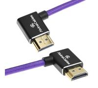 Alvin's Cables Cable HDMI 2.1 8K@60Hz 4K@120Hz de alta velocidad para monitor Atomos Ninja, cable trenzado en espiral con ángulo de izquierda a derecha para Sony FS5, Canon C300 C500, cámara Nikon Z9,