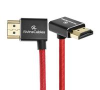 Alvin's Cables Cable HDMI 2.1 8K 8K @ 60Hz 4K@120Hz Cable en espiral trenzado de alta velocidad para Atomos Ninja, Feelworld, Sony FS5 FS7 FX9, BMPCC, Canon C300 C500, ángulo de izquierda a hacia