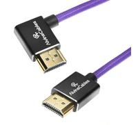Alvin's Cables - Cable HDMI 2.1 8K para monitor Atomos Ninja V para Sony FS5 FS7, BMPCC para cámara Canon C300 C500, 8K@60Hz 4K@120Hz 48Gbps Cable espiral trenzado de alta velocidad, color morado