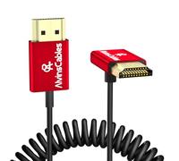 Alvin's Cables Cable HDMI 8K 2.1 48Gbps 8K@60Hz 4K@120Hz Alta Velocidad Φ2.4mm Ultra-Delgado HDMI para Sony A7 A9, BMPCC, para Canon C70, para Atomos Ninja, para Feelworld, Recto a Ángulo Hacia Arriba