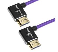 Alvin's Cables Cable HDMI 8K 2.1 48Gbps 8K@60Hz 4K@120Hz Cable en espiral trenzado de alta velocidad para Sony A7 A9,BMPCC, Canon C70, Atomos Ninja, Feelworld, ángulo de izquierda a izquierda, violeta