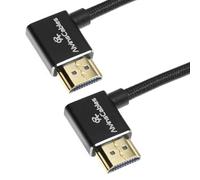 Alvin's Cables Cable HDMI 8K 2.1 48Gbps 8K@60Hz 4K@120Hz Cable en espiral trenzado de alta velocidad para Sony A7 A9, BMPCC, Canon C70, Atomos Ninja, Feelworld, ángulo de izquierda a izquierda, negro