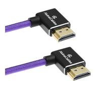 Alvin's Cables Cable HDMI 8K para Atomos Ninja, 2.1 48Gbps 8K@60Hz 4K@120Hz Cable en espiral trenzado de alta velocidad para Sony FS5 FS7,BMPCC,Canon C300 C500, Feelworld, ángulo derecho a derecha