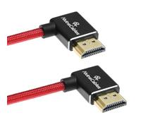 Alvin's Cables Cable HDMI 8K para Atomos Ninja, 2.1 48Gbps 8K@60Hz 4K@120Hz Cable trenzado de alta velocidad para Sony FS5 FS7, BMPCC, Canon C300 C500, Feelworld, Ángulo de derecha a derecha Rojo