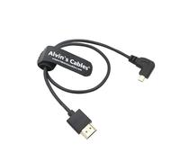 Alvin's Cables Cable micro HDMI a HDMI 8K60P de alta velocidad 2.1 para Sony a7 IV FX30 ZV-E10, para Canon R5C R5 R6, Atomos Shinobi Ninja V, 45 cm, ángulo recto micro HDMI