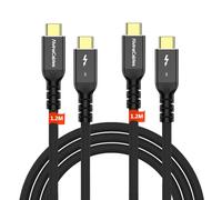 Alvin's Cables Cable Thunderbolt 5, Cable USB-C a USB-C de 60 cm 120 Gbps 240W PD Carga Rápida Pantalla 16K, Compatible con Thunderbolt 4/3,USB4, para Macbook, eGPU, Dock, Certificado Intel, 2Piezas