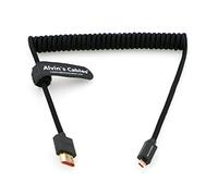 Alvin's Cables Cable trenzado 8K 2.1 Micro-HDMI a HDMI Full, cable en espiral D a A para Atomos Ninja V, Canon R5C R5 R6, Sony A7RIII A7II A7M3 A7R IV A6500, FUJIFILM X-T4 X-T3 (18-28 pulgadas)