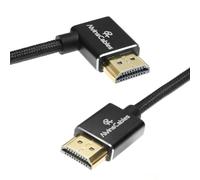 Alvin's Cables Cable trenzado en espiral HDMI 8K 2.1 de alta velocidad 8K a 60Hz 4K a 120Hz para Atomos Ninja, Feelworld, Sony FS5 FS7 FX9, BMPCC, Canon C300 C500, ángulo recto negro