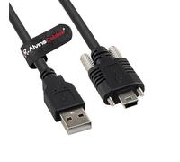 Alvin's Cables Cable USB 2.0 Tipo-A a Mini USB con cerradura, Espaciado Doble Tornillo de 13 mm para Cámara Industrial IDS, Cadena de tracción Alta flexibilidad blindada, 6 m/19,7 Pies
