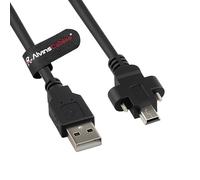 Alvin's Cables Cable USB 2.0 Tipo-A a Mini USB con cerradura, Espaciado Doble Tornillo de 15 mm para Cámara Industrial Daheng, Cadena de tracción Alta Flexibilidad blindada, Puerto abombado, 1 m/3,3