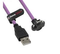 Alvin's Cables Cable USB 2.0 tipo A a mini USB de bloqueo en ángulo descendente, espaciado de doble tornillo de 15 mm para cámara industrial Daheng, cadena de arrastre de alta flexibilidad blindada