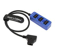 Alvin's Cables D-Tap Splitter P-Tap HUB Cable Dtap Macho a Tres Puertos D Tap Hembra Cable Divisor con roscas de Tornillo para cámaras ARRI Red Z CAM TILTA Steadicam IDX V-Mount Batería-Azul