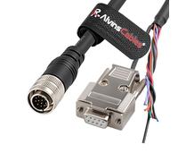 Alvin's Cables Keyence Power IO Cable de control para escáner SR-2000/SR-1000, Hirose 12 pines a D-Sub 9 pines compatible con OP-87527/87528/87529, cadena de arrastre de alta flexibilidad, 5 m | 16,4