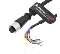 Alvin's Cables M12 A-Code 12 PIN Mujer Abierta Cable de E/S de Potencia Abierta para Cámara Industrial Cognex,Automatización Industrial,Sensor de actuador,Cable blindado de alta flexión 49.2ft/15m
