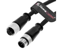 Alvin's Cables M12 A Code 5 PIN Cable de extensión macho a hembra para automatización industrial Comunicación en sensor alto Flex y cable de alimentación de señal actuador 32.8ft/10m