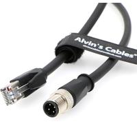 Alvin's Cables M12 D-Code 4 pines macho a RJ45 Cable Ethernet High-Flex para sensor de cámara industrial, aplicación de automatización 6,6 pies/2 m, color verde