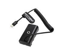 Alvin's Cables USB-C Type-C PD a NP-F550 Batería Ficticia Cable de Alimentación en Espiral para Sony NP-F550| F770| F570| F970 Atomos Ninja V| Shinobi| Monitor Shogun 7