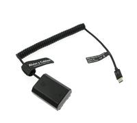 Alvin's Cables USB-C Type-C PD a NP-FZ100 batería ficticia Cable de alimentación en Espiral para Sony Alpha A7 III, A7S III, A7R III, A7R IV, A9, A9II, A9R, A9S, A6600, A7C, A1 cámara