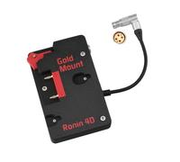 Alvin's Cables V Mount Battery Plate para dji Ronin 4D, Placa V-Mount con Salidas D-Tap y 0B de 2 Pines, Cable de alimentación 1B de 6 Pines acodado Giratorio, Negro