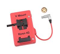 Alvin's Cables V Mount Battery Plate para dji Ronin 4D, Placa V-Mount con Salidas D-Tap y 0B de 2 Pines, Cable de alimentación 1B de 6 Pines acodado Giratorio, Rojo