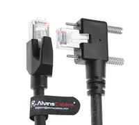 Alvin's Cables visión gige Vertical rj45 Bloqueo Tornillo Industrial Cable ethernet blindado Cat6a con Cadena Arrastre Alto flexión,Compatible con Cognex Keyence Basler Camera 6.6ft Ángulo Izquierdo