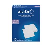 Alvita Compresa de Gasa Estéril 10x10cm 10 unidades