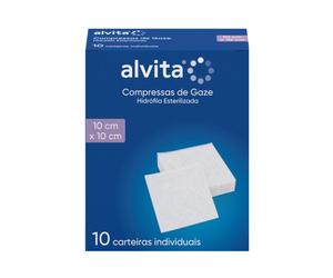 Alvita Compresa de Gasa Estéril 10x10cm 10 unidades