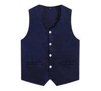 Alvivi Chaleco de Trabajo para Hombro y Mujer Chaqueta de Traje y Blazer Chaleco de Vestir Uniforme de Camarero para Supermercado Empleado y Voluntario M-3XL Azul Marino 3XL