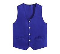 Alvivi Chaleco de Trabajo para Hombro y Mujer Chaqueta de Traje y Blazer Chaleco de Vestir Uniforme de Camarero para Supermercado Empleado y Voluntario M-3XL Azul XL