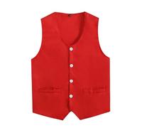 Alvivi Chaleco de Trabajo para Hombro y Mujer Chaqueta de Traje y Blazer Chaleco de Vestir Uniforme de Camarero para Supermercado Empleado y Voluntario M-3XL Rojo XXL