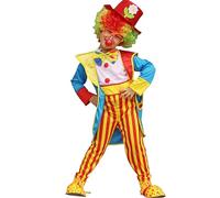 Alvivi Disfraces de Payaso Colorido Niño Mono Payaso de Circo Disfraz con con Abrigo y Sombrero de Copa Mono Pantalones a Rayas Arcoíris Costume Cosplay 5-12 Años Tipo 2 11-12 años
