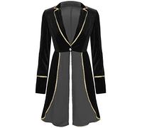 Alvivi Disfraz de Domadora de Circo para Mujer Disfraz de Directora para Halloween Carnaval Navidad Chaqueta Steampunk Talla Grande Negro XXL