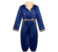 Alvivi Disfraz Príncipe Niño 5-14 Años con Chaqueta Esmoquin y Pantalones Bombachos Disfraces de Cuentos Infantiles para Fiesta Carnaval Azul marino 13-14 años